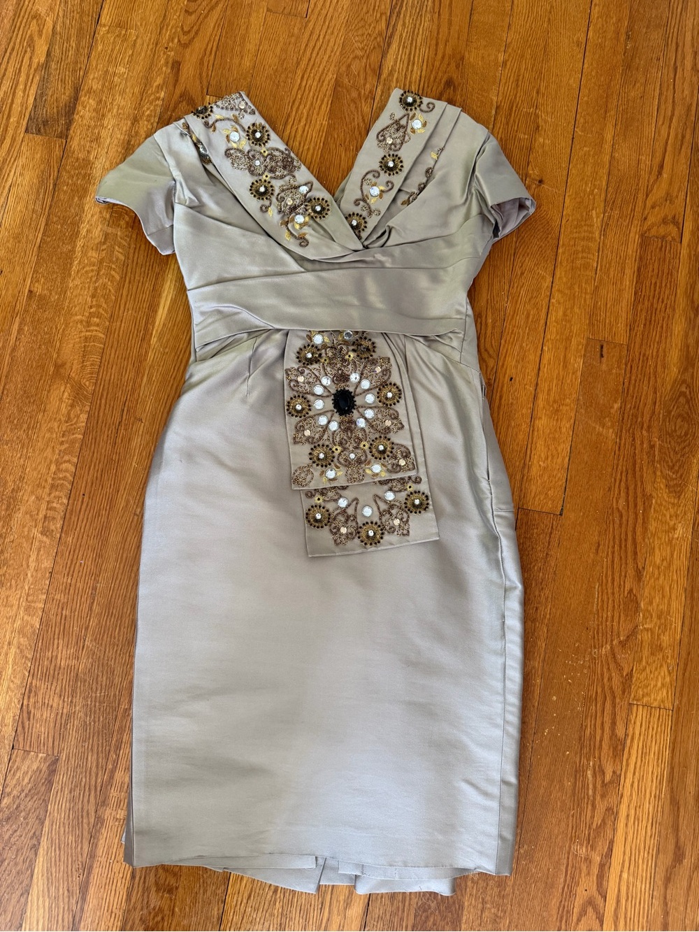 Christian Dior gold Embellished Midi Dress